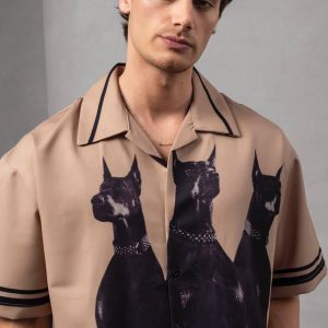 Doberman Shirt – Chemise imprimé chien style streetwear luxe TEE-GABON